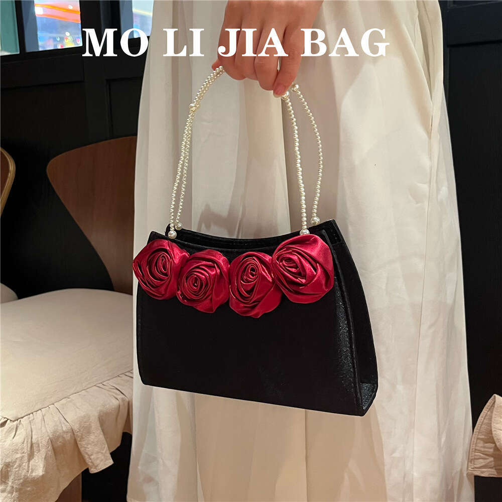 Dinner Bag New Niche Pearl Carrying Rose Palace Style Qipao Bag Fairy Banquet Handbag Summer Girl KQ