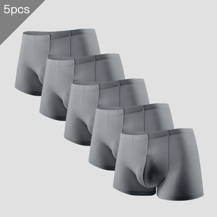 5 pieces of mens underwear ice silk ultrathin summer breathable boxer shorts 250430Z