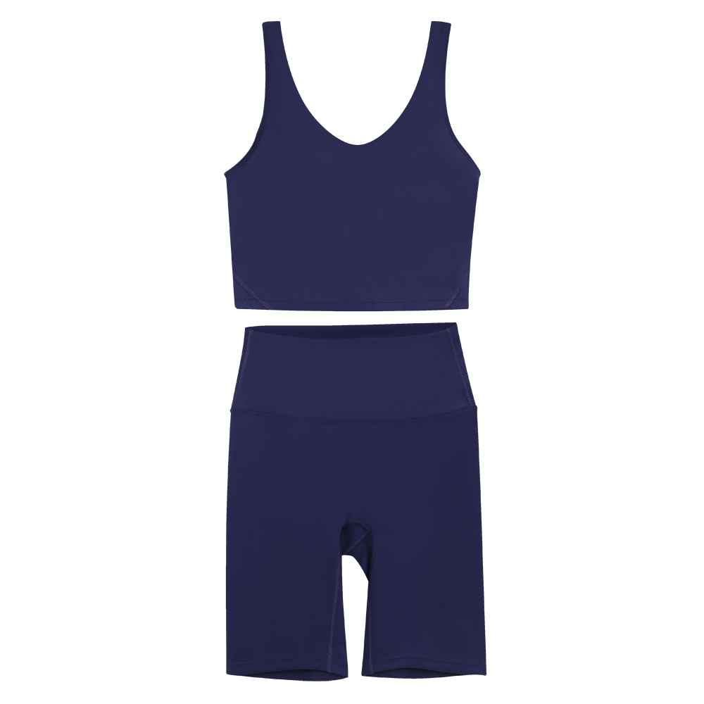high quality Women Yoga Sets Push Up Fiess Hotty Biker Shorts Sports Bra Back Cross High Waist Elastic Sportswear Outfits Gym Suits Cloth gym set