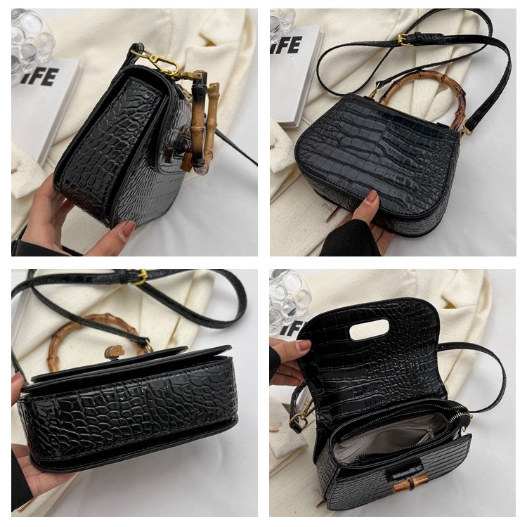 Free Shipping NEW Designer Women's Handbags Genuine Leather Ing And Weaving Shoulder Bags Bamboo Handle Small Female Packages Designer Bag Luxury
