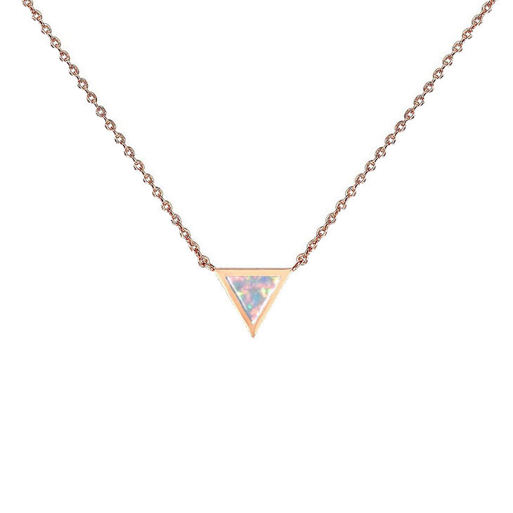 Fast Delivery New Arrival Exquisite Opal Pendant Necklace for Women - High - end Titanium Steel Collarbone Chain