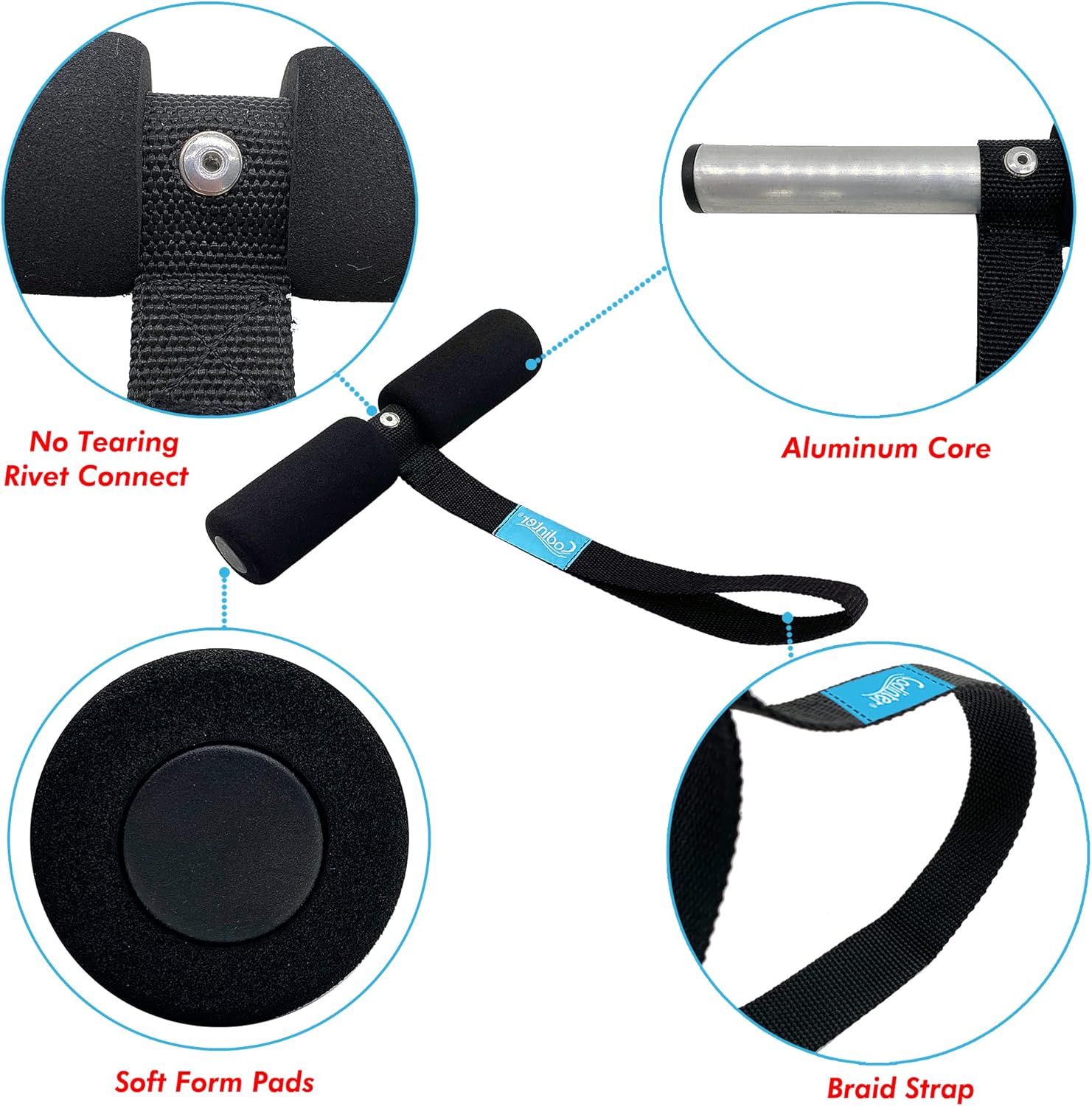 Quick Hood Loops, T-Shaped Hood Anchor Straps with Solid Aluminum Core for Car Trunk Secure Kayak Bow/Stern Tie-Downs-1 Pair Black