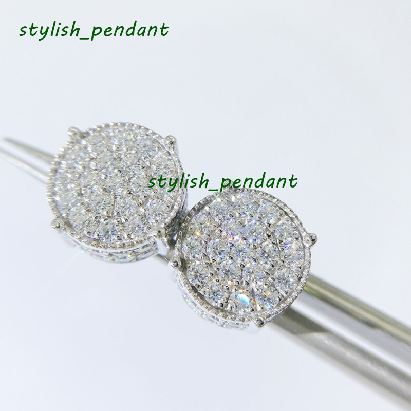 Unisex Fashion Jewelry 10K Gold Pass Test Shiny Moissanite Diamond Earrings for Men Women for Nice Gift