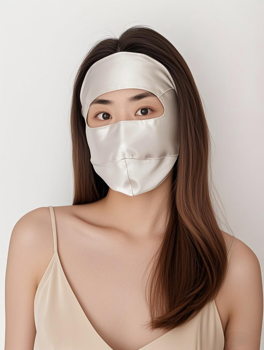 Fashion Face Mask Summer Sunblock Face Mask Breathable Silk Full Cover Face Men Women Outdoor Cycling Hiking Masks UPF 50+ 100%0rganic Silk 0T373