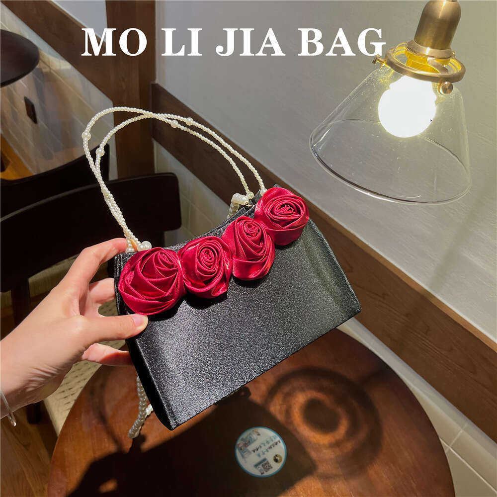 Dinner Bag New Niche Pearl Carrying Rose Palace Style Qipao Bag Fairy Banquet Handbag Summer Girl KQ