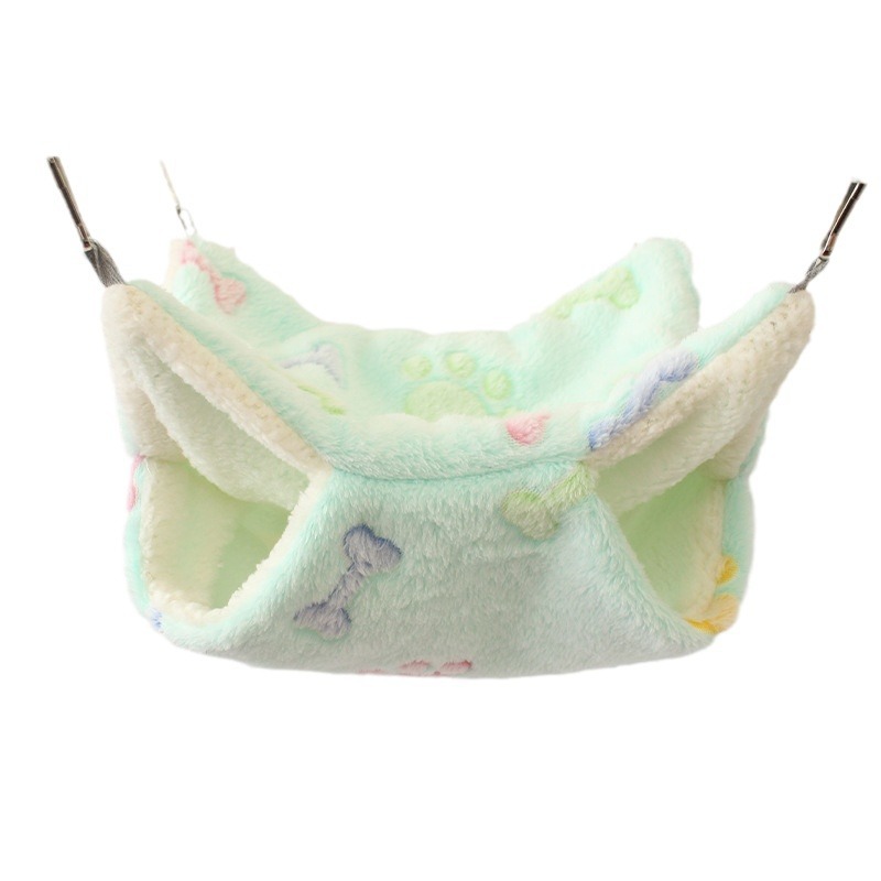 Small Pet Hanging BunkBed Warm Hammock Bed Cage Accessories Bedding Hideout Playing Sleeping for Parrot Sugar Glider Squirrel Hamster Rat, Pink Cup