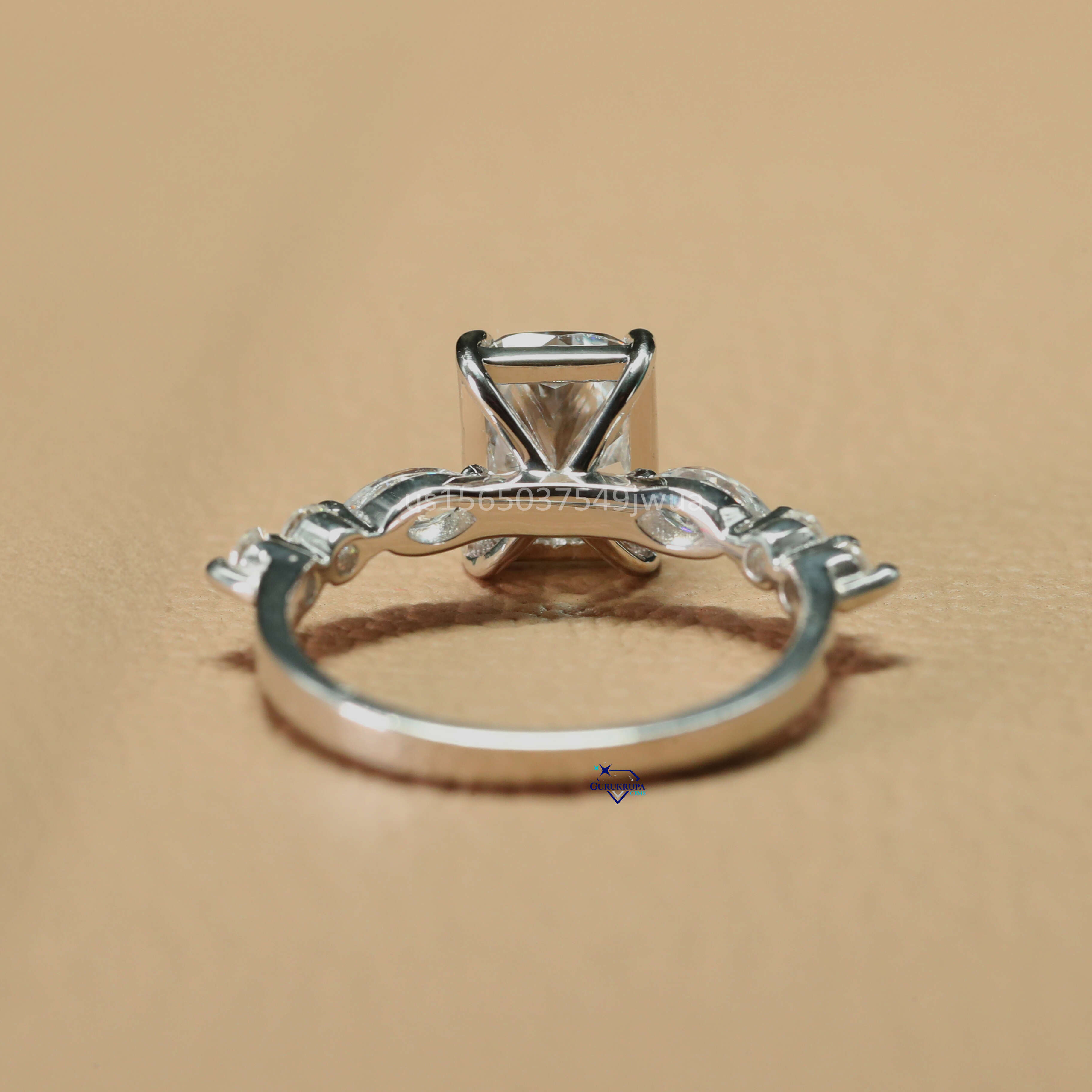 Exquisite 14kt White Gold Moissanite Diamond Ring with VS Clarity Crafted for Womens Perfect for Engagement and Every Function