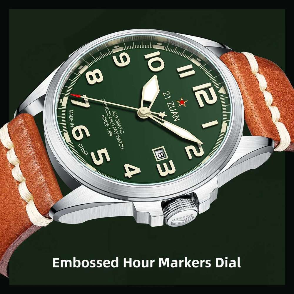 Seagull Military Automatic Mechanical For Fashion Retro Men belt Watch Calendar Luminous Male Wristwatch 581