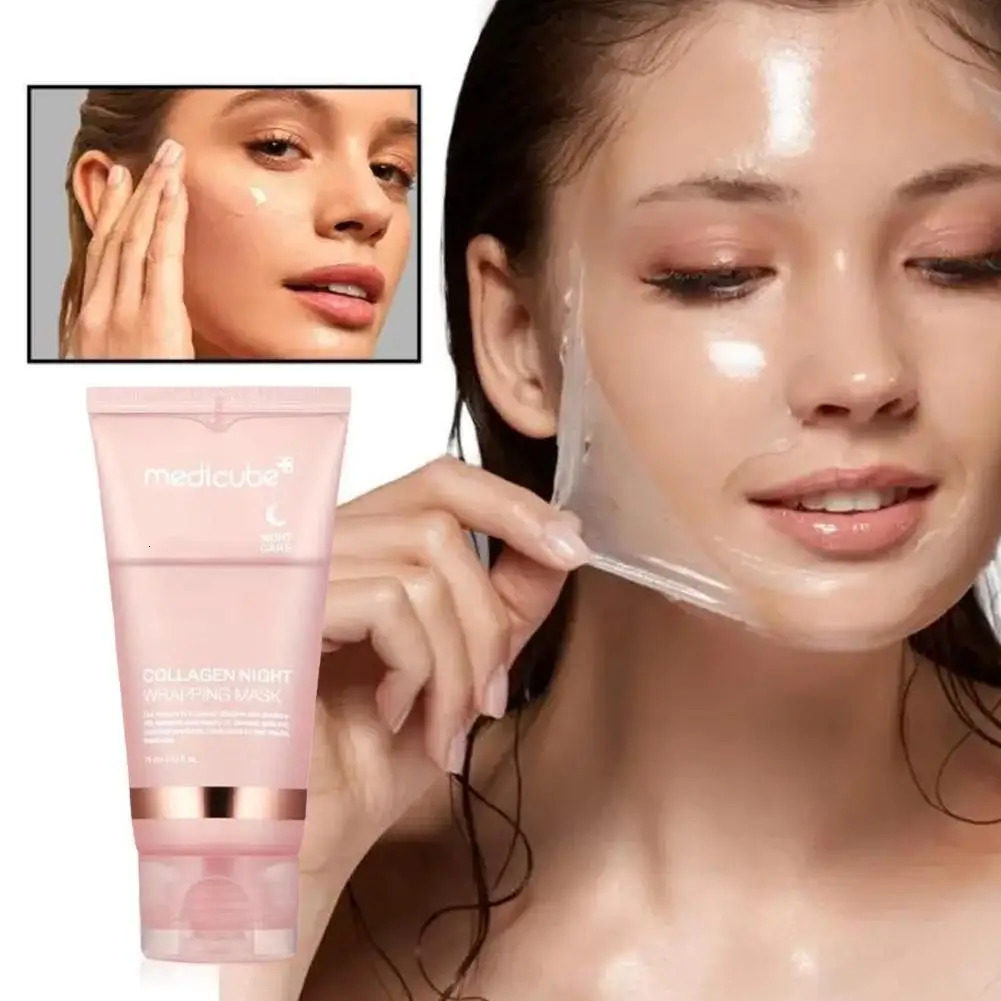 Collagen Overnight Wrapping Peel-Off Facial Mask 75ml Korean Night Mask For Deep Hydration Skin Care 250507