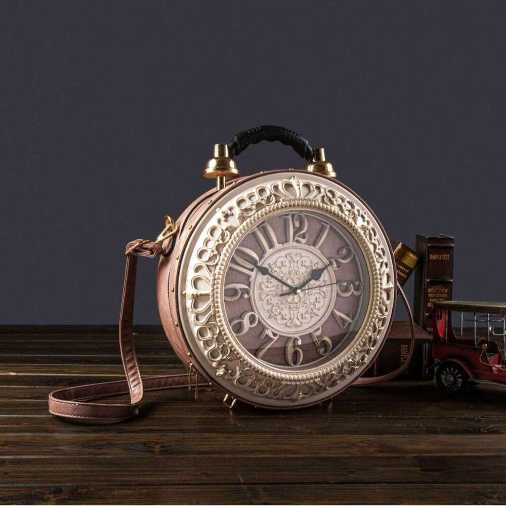 Temu specializes in personalized fashion diagonal cross bag, Roman creative clock design handbag