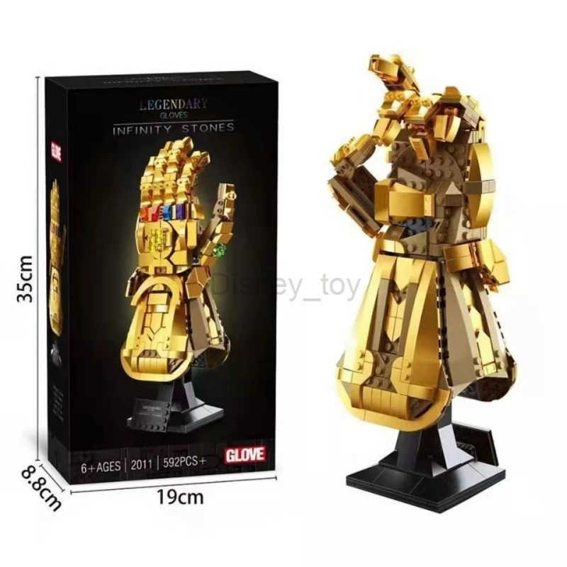 Disney toys 675+PCS+ Marvel Blocks Bricks Nano Gauntlet Infinity Gauntlet Building Gloves Plastic Iron Man DIY Model Puzzle Toy Y250507