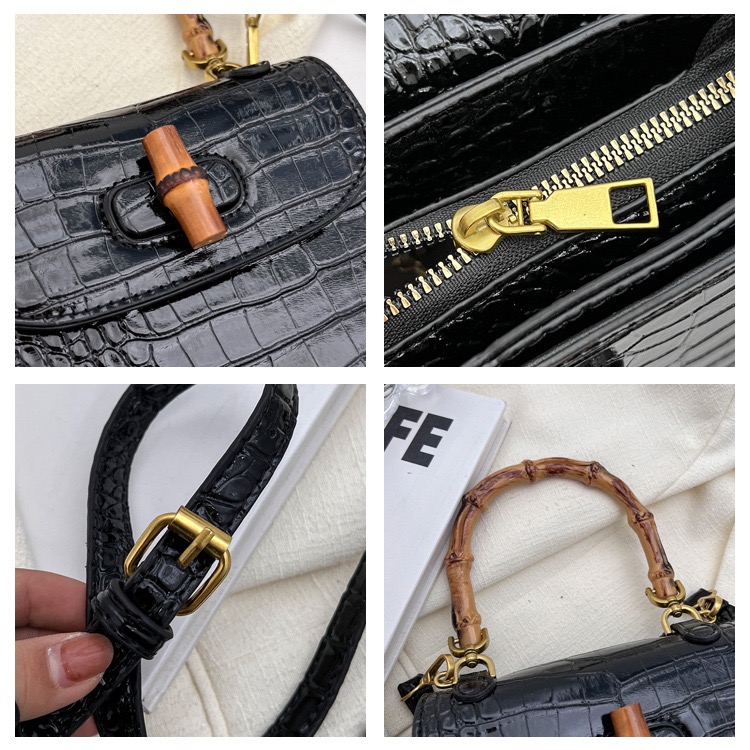 Free Shipping NEW Designer Women's Handbags Genuine Leather Ing And Weaving Shoulder Bags Bamboo Handle Small Female Packages Designer Bag Luxury