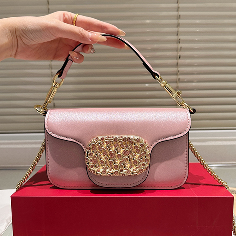 New Designer Evening Bags 2025 Bestselling Loco Handbags Advanced Shining Essential for Dinner Parties and Gatherings High Quality Leather Women's Handheld Chain