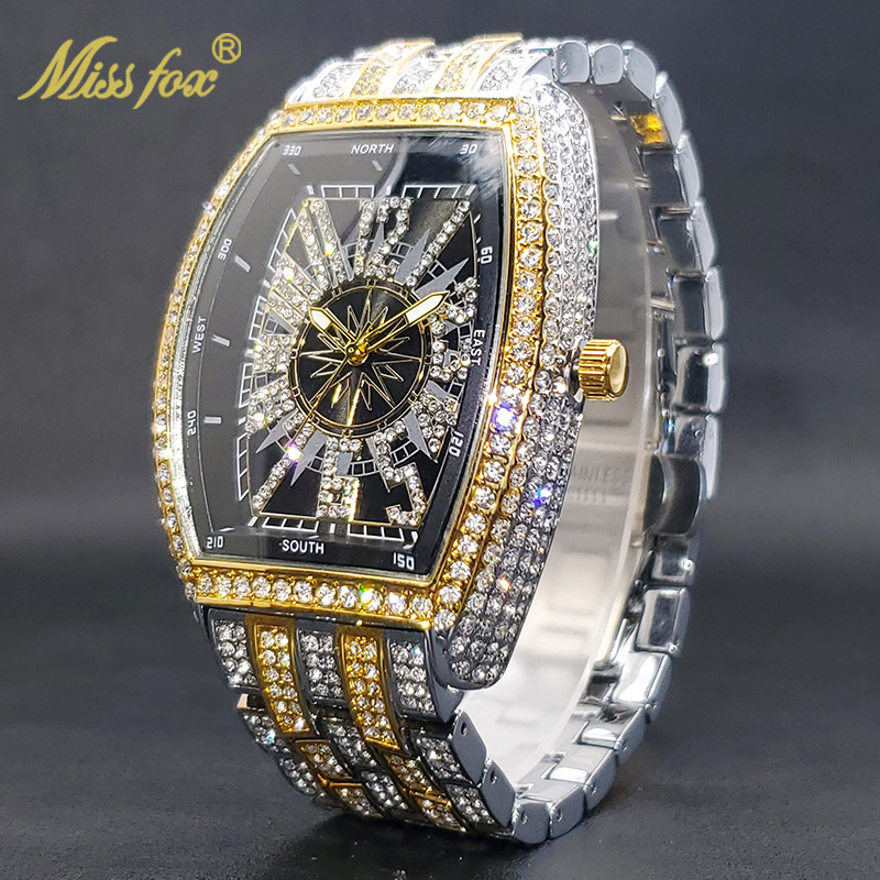 Moissanite Diamond Iced Out Designer Mens Watch Quality Automatic Movement Watches diamonds hip-hop weird digital mens watch
