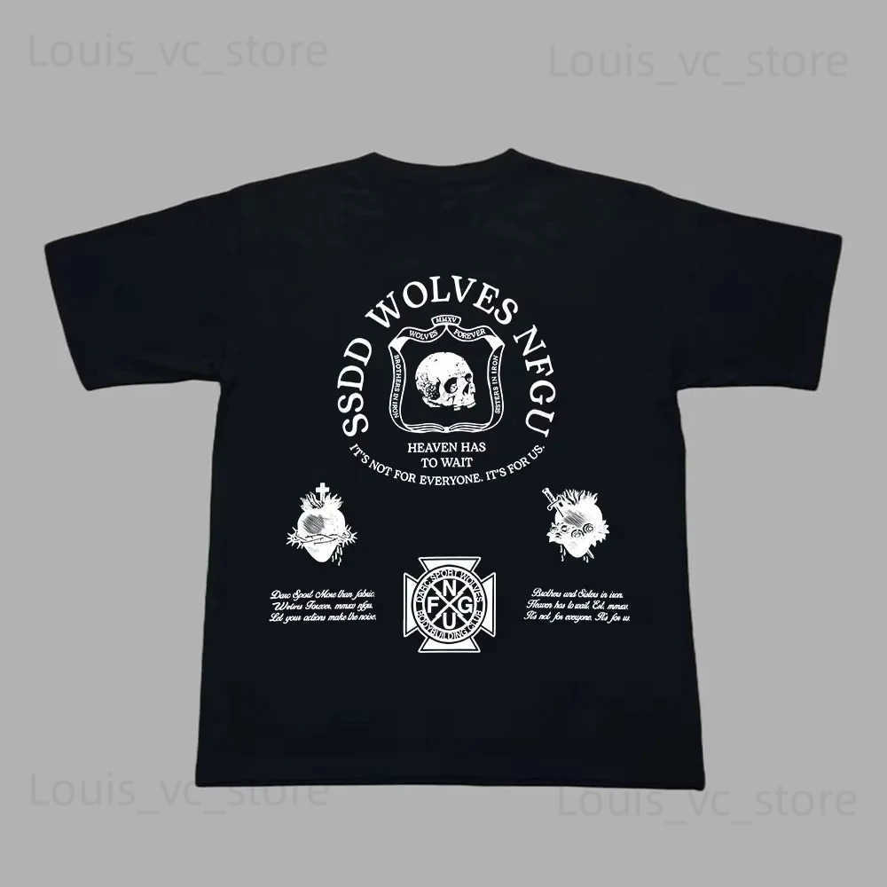 Sport Oversized Men T-shirts Bodybuilding Gym Short Slve Lightning Skull T Workout Men Darcs Wolf Shirts T250507