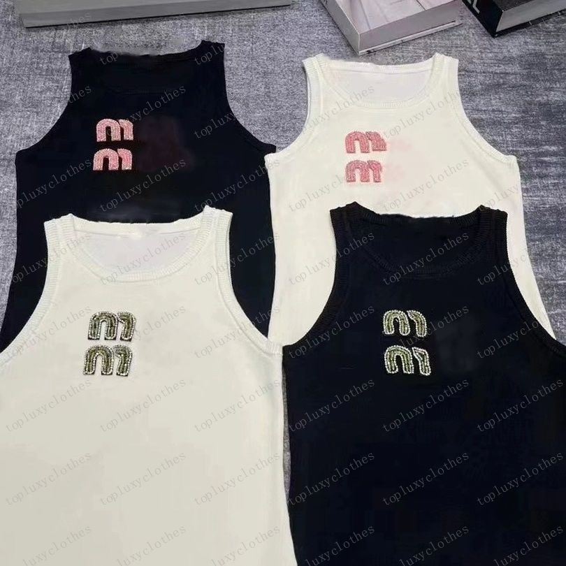 designer tank top t shirt women sexy halter tops party crop top embroidered summer backless shirt womens clothes knitted camisoletees Vest Tops