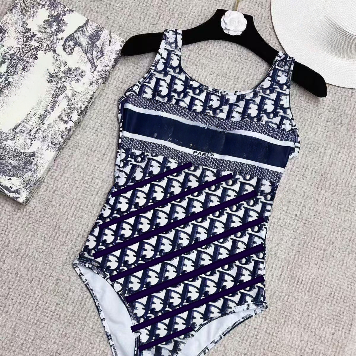 Swimsuit designer swim suits luxury one piece bathing suit Womens Swimwear Geometric black blue red swimsuit