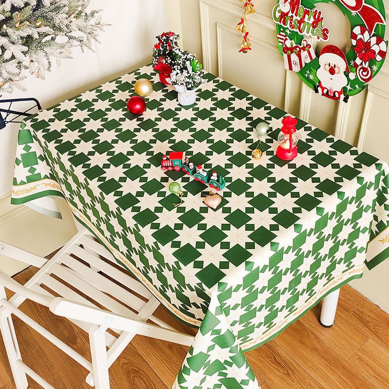 XX0391 New Year tablecloth red festive Christmas tablecloth atmosphere tablecloth tablecloth plaid cloth Christmas style decorative cloth