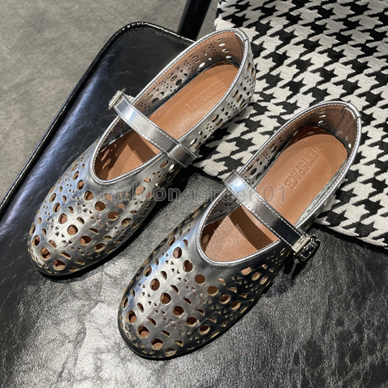 free shipping designer ballet flats heels loafers womens luxury shoes shallow mouth round toe cut-outs spring summer one-line buckle strap women dress