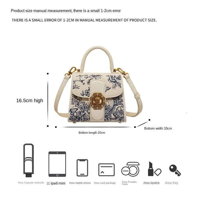 Light brand women's handbag 2025 new embroidered shoulder fashion designer high-end texture crossbody bag