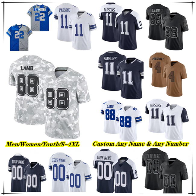 Dak Prescott CeeDee Lamb Jersey Football Tyler Booker Micah Parsons KaVontae Turpin Jalen Tolbert Jake Ferguson Trevon Diggs DeMarvion Overshown Malik Hooker 4XL