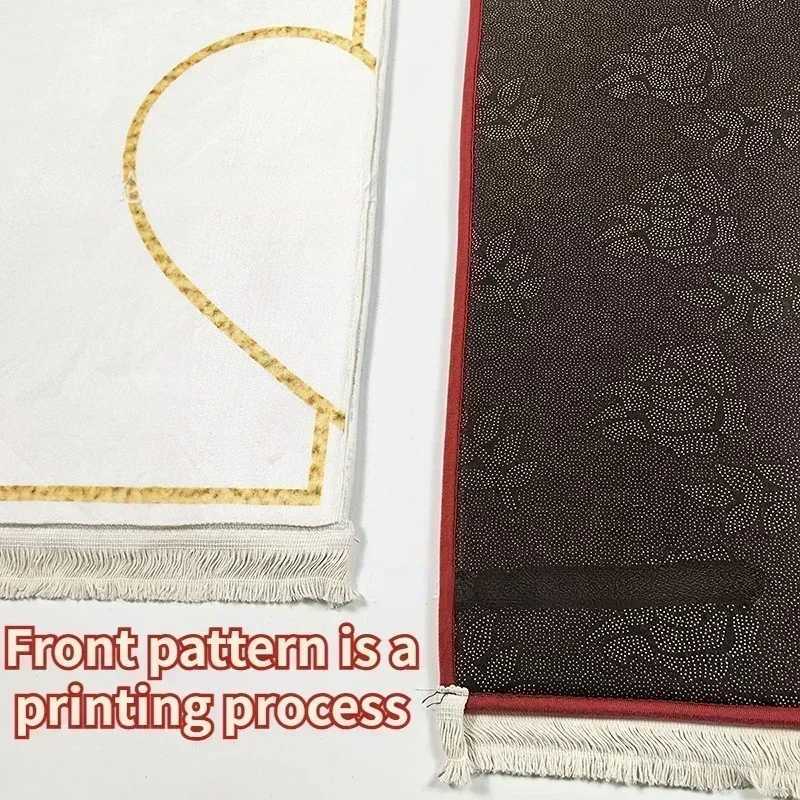 2PCS/set Thick Printed Flannel Adult Worship Mat Prayer Mat Prayer Mat Couple Set Carpets for Living Room Rugs for Bedroom w250507