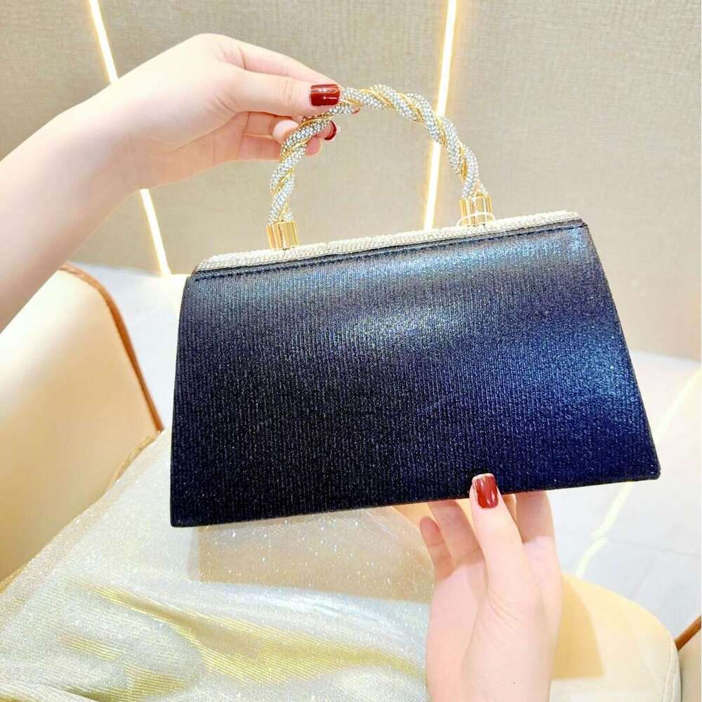 Dinner Bag New Fashion Full Pearl Chain Small Square Dinner Water Diamond Handbag Crossbody Bag KQ