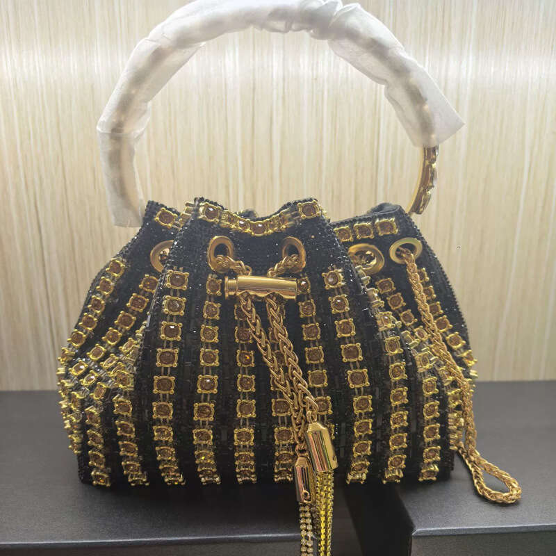 Dinner Bag Dinner Bag Banquet Temperament Inlaid Handbag Chain Simple And Fashionable Full Diamond Bucket Bag KQ KQ