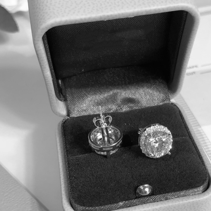 Moissan drill stud earrings VS grade ADITA earrings necklace jewelry set 925 silver material top quality Never fade E003