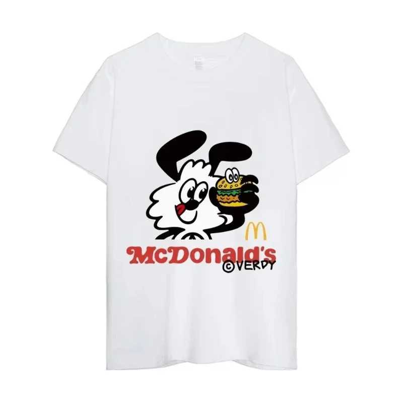 Graphic printed white T-shirt mens casual short sleeve round neck cotton T-shirt mens fashion high quality comfortable topT250508