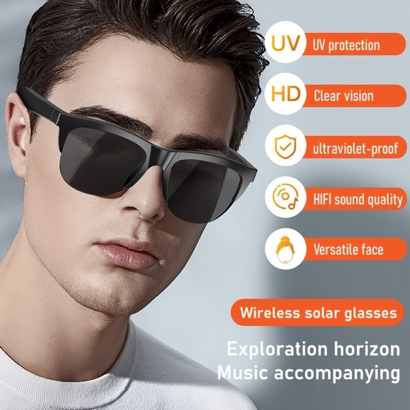 Smart Bluetooth V5.3 Sunglasses Glasses Call Outdoor Sports Headphones HIFI Black Technology Anti-touch UV For Men And Women F06 F07 F08