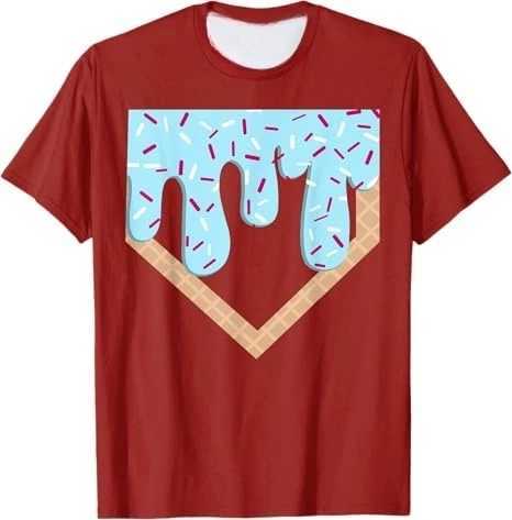 Baseball Home Plate Drip Boys Baseball Bat Baseball Drip T-ShirtT250508