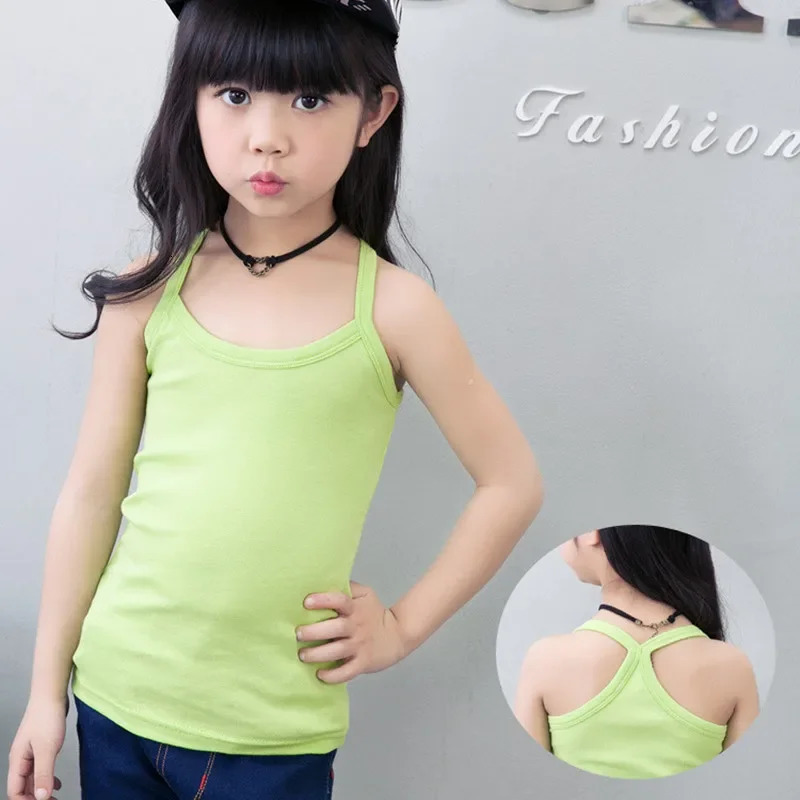 Children Vests T-shirts Summer Boys Girls Cotton Sports Tops Waistcoat Pure Color Casual Kids Vest 250508