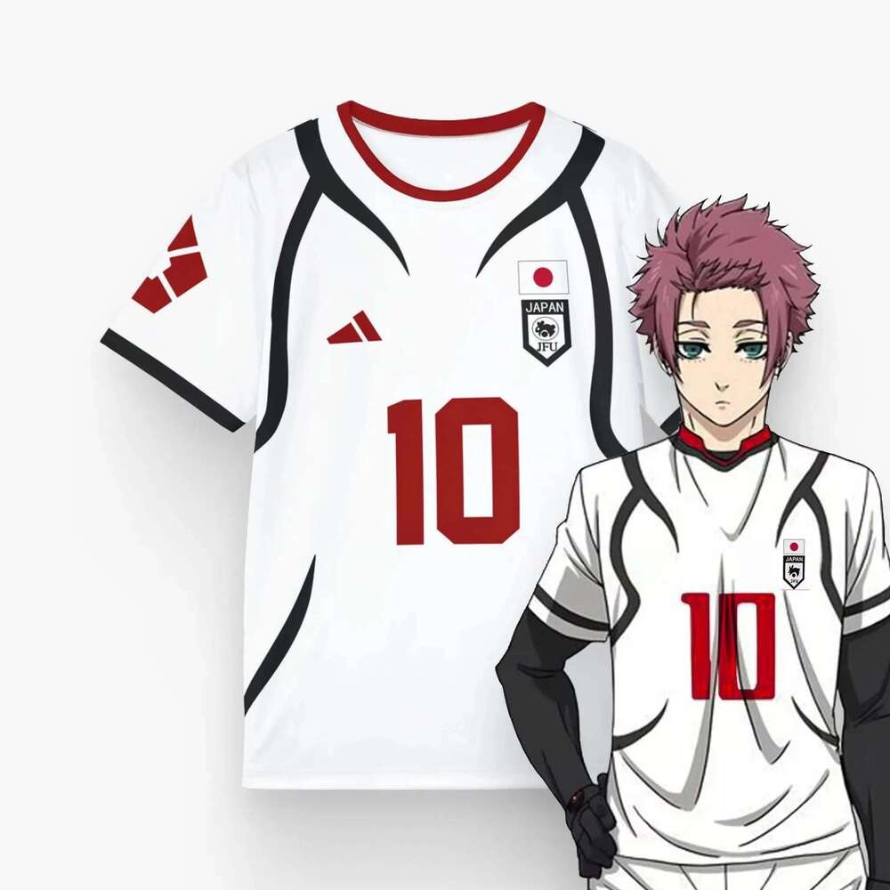 Blue Lock Sae Itoshi Role-Playing Children's Sports Shirt Men's Women's Breathable Sweat Absorbing Football T-Shirt Jersey