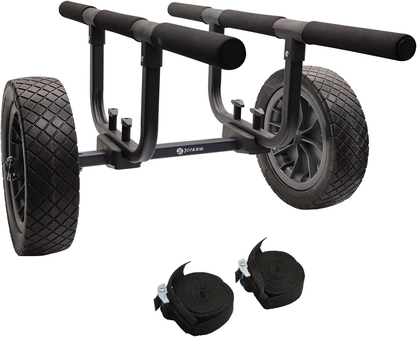 Heavy Duty Kayak Cart, Width Adjustable Canoe Cart with 12inch Flatfree Beach Wheels Boat Dolly Cart Transport Carrier