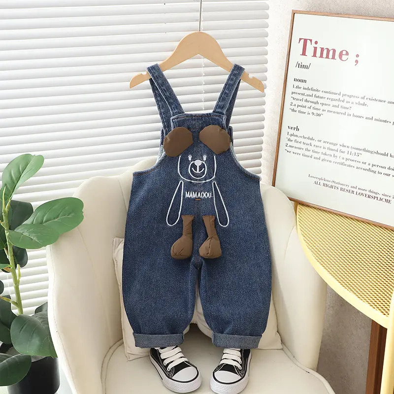 Spring Autumn Children Clothes Baby Boys Girls Cartoon Denim Pants Overalls Infant Outfit Kids Fashion Toddler Casual 0-5 Years 250508