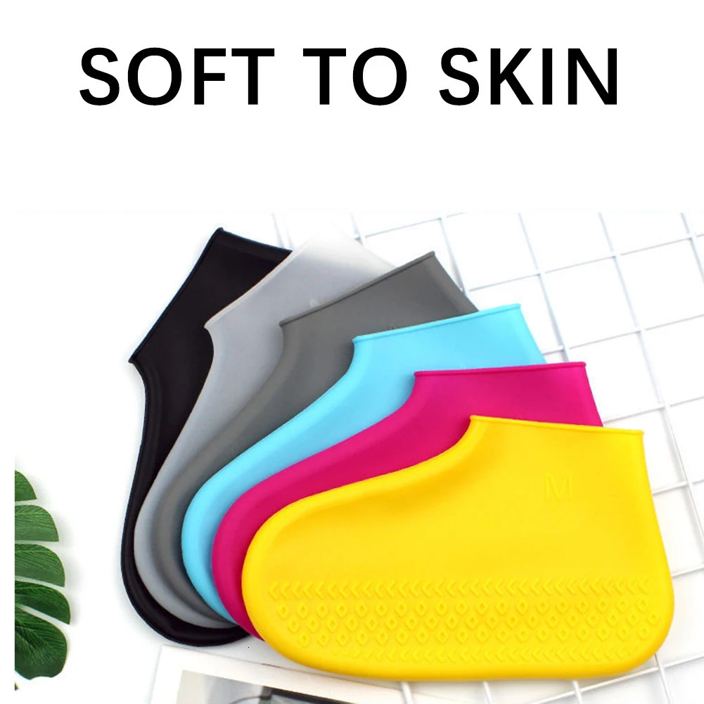 2 pairs of silicone shoe covers waterproof wearresistant rainproof protectors anti slip boots reusable rubber 250428s
