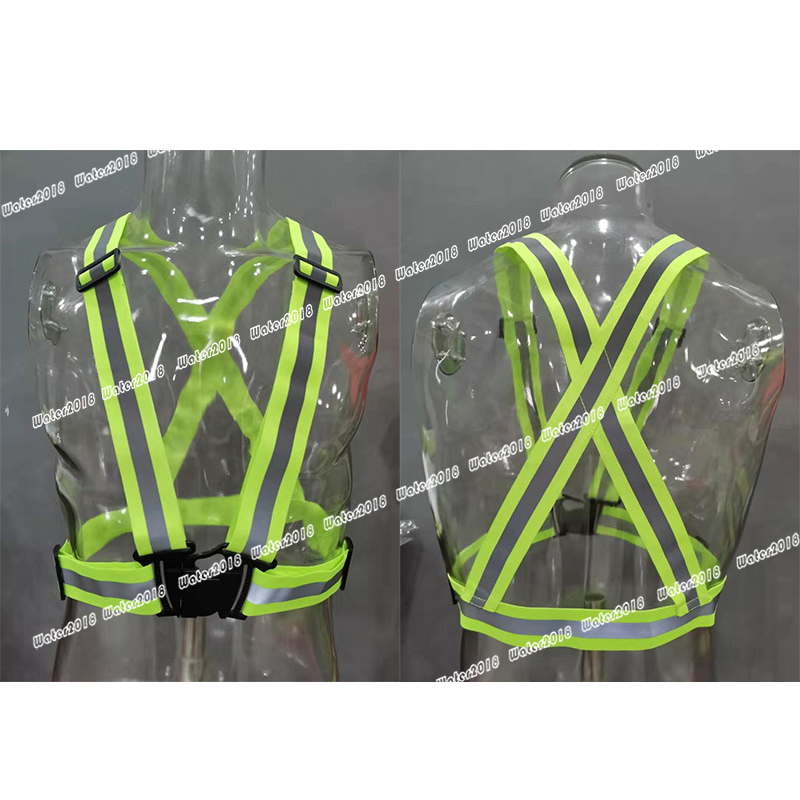 Safety Gear Reflective Vest Clothing High Visibility Day And Night Adjustable Elastic Strip Vest Jacket 12 Colors