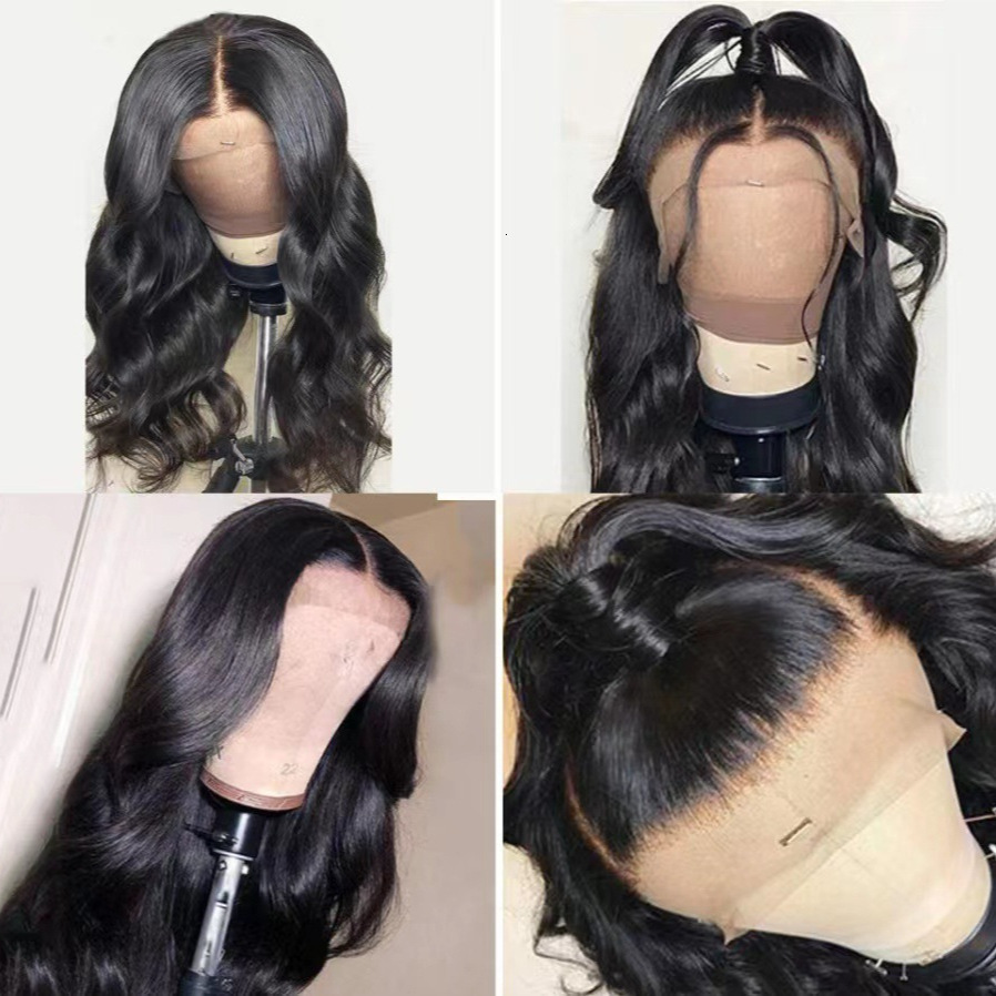 with Wig long curly black wavy synthetic headband