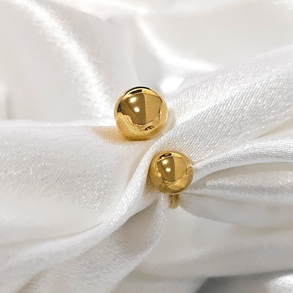 Personalized size round ball ring, female niche, high-end, gold-plated opening ring accessory