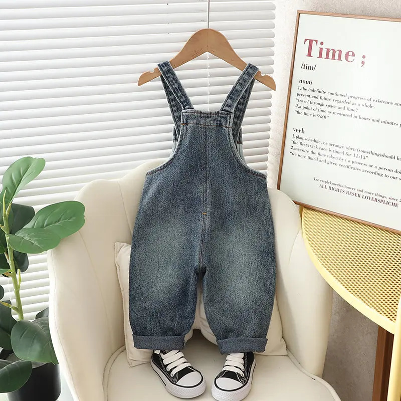 Spring Autumn Children Clothes Baby Boys Girls Cartoon Denim Pants Overalls Infant Outfit Kids Fashion Toddler Casual 0-5 Years 250508