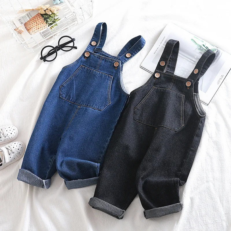 DIIMUU Baby Children Boys Clothing Girls Toddler Overalls Denim Pants Jumper Infant Kids Jumpsuits Trousers Dungarees Playsuits 250508