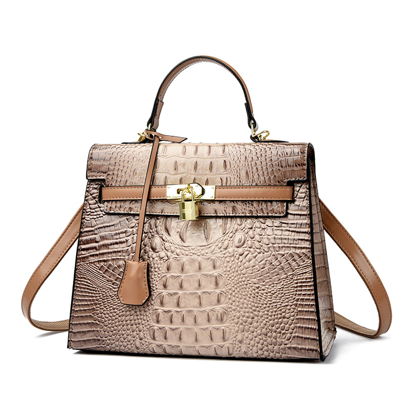 2025 Best Seller Classic Kelly-Inspired Crocodile Bag - Premium Structured Box Shoulder Bag Vintage-Inspired Crossbody Bag for Women