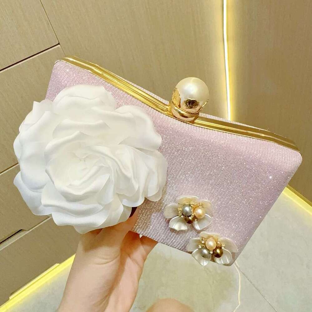 Dinner Bag Dinner Bag New Exquisite Pearl Flower Crossbody Evening Small Handbag Handheld Bag Banquet Dress Bag KQ KQ