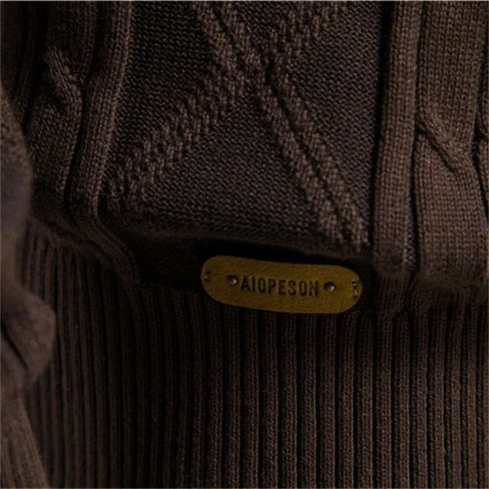 AIOPESON Cotton Argyle Cardigan Men Casual Single Breasted Solid Color Business Mens Cardigans New Winter Fashion Sweater Man-250512