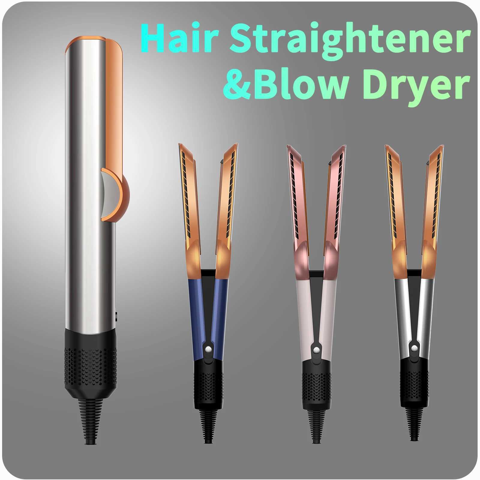2 IN 1 Professional Hair Straightener Hair Dryer Heat-Up Hair Flat Iron Negative Ion Iron Long-Lasting Styling Tool Z250508