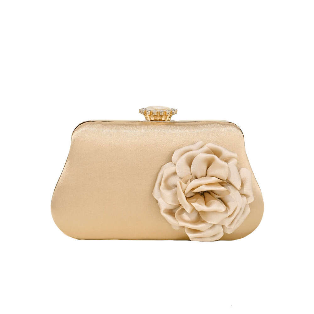 Dinner Bag Dinner Bag New Silk Flower Dinner With Temperament One Shoulder Diagonal Cross Niche Design Hand Held Dress Evening Bag KQ KQ