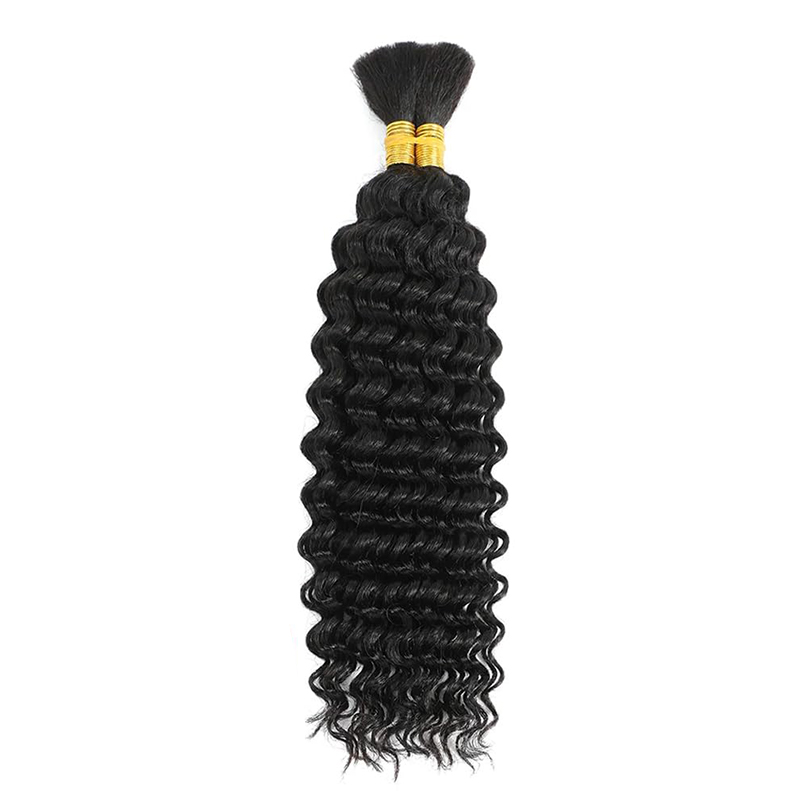 YK Human Braided Hair Deep Wave 100% Human Loose Hair Used for weaving non-woven Bohemian style