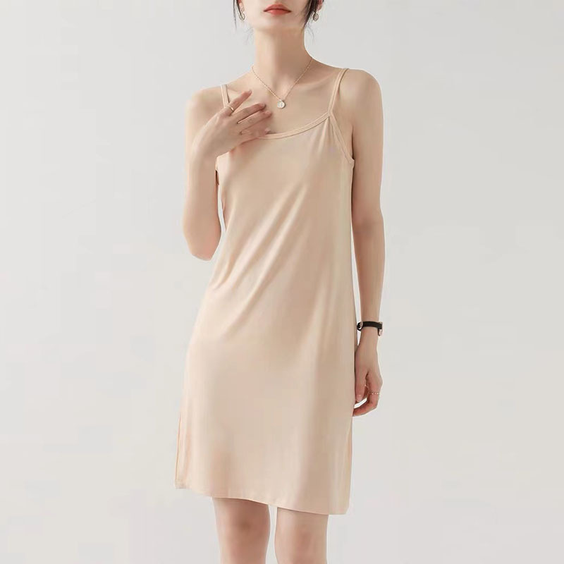 LM190 Summer modal bottoming suspender skirt for women inner petticoat mid-length loose sleeveless vest skirt large size
