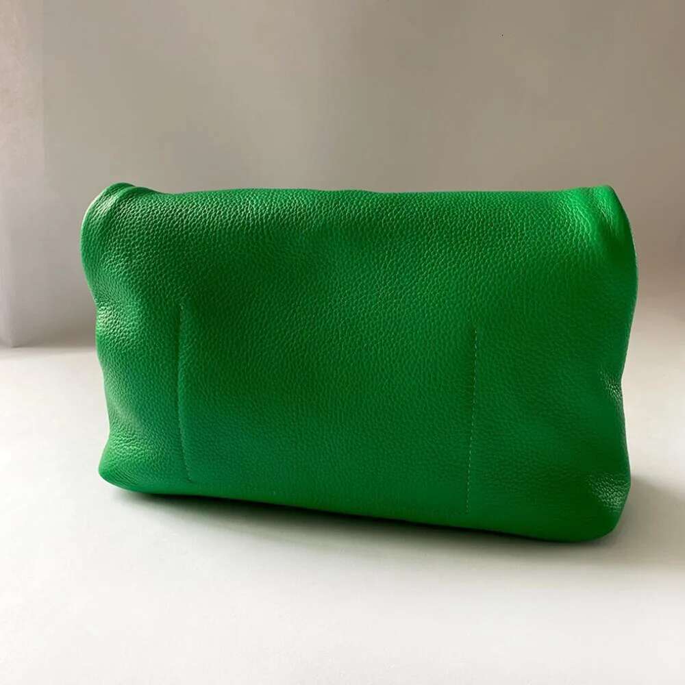 100% Genuine Cowhide High Quality Leather Women's Foldable Designer Handbag Simple Magnet Handle Bags